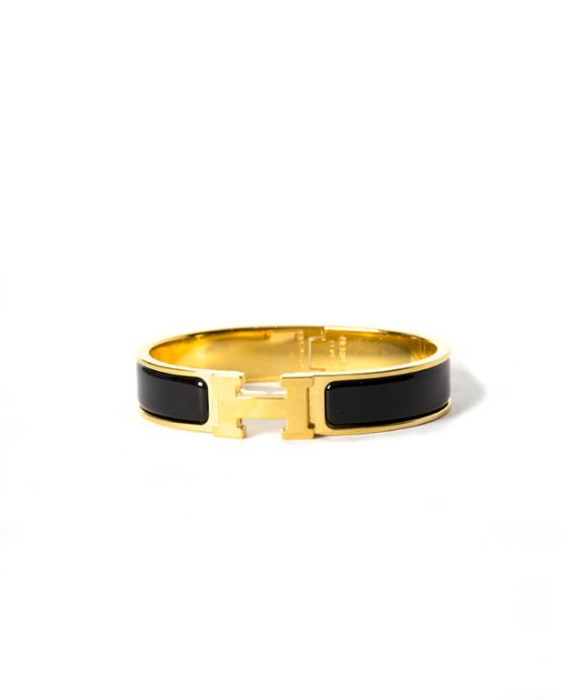 Hermès Gold Black Clic Clac H Bracelet Labellov Buy and Sell Authentic ...
