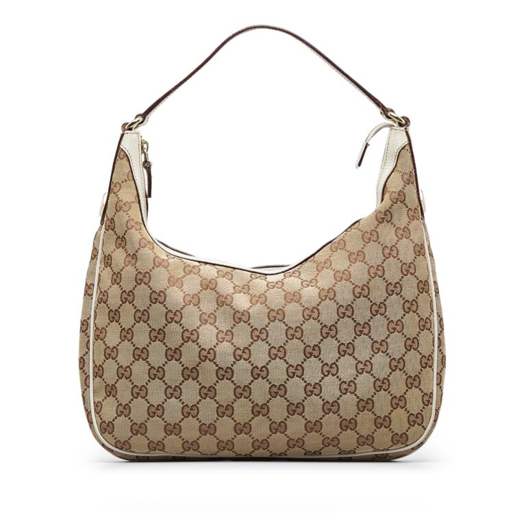 Gucci monogram sales canvas shoulder bag