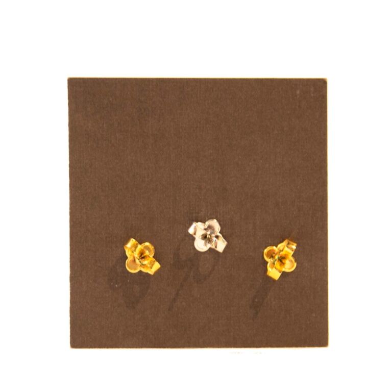 Authenticated Used LOUIS VUITTON Louis Vuitton Bookle Dreille Blooming  Earrings Gold M64859 LV Circle Monogram Flower
