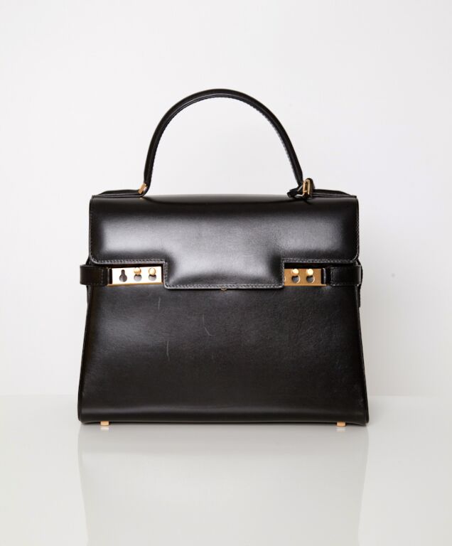 Shop DELVAUX Tempete Calfskin 2WAY Plain Leather Party Style Office Style  (Ivori-Noir) by abg.style