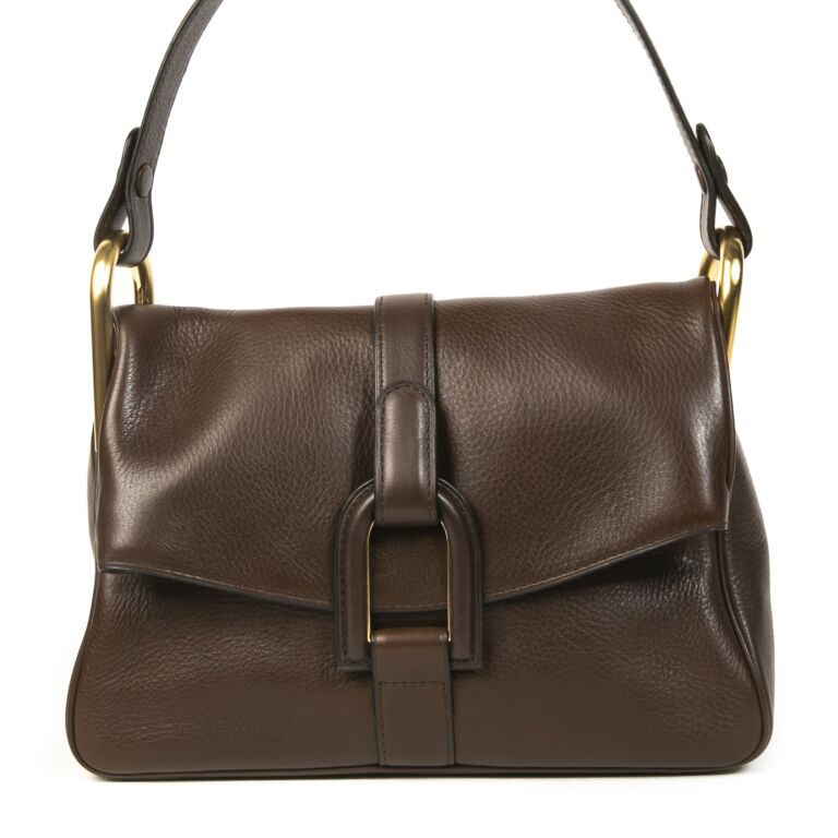 Delvaux Chestnut Brown Polo Givry Shoulder Bag Labellov Buy and Sell ...