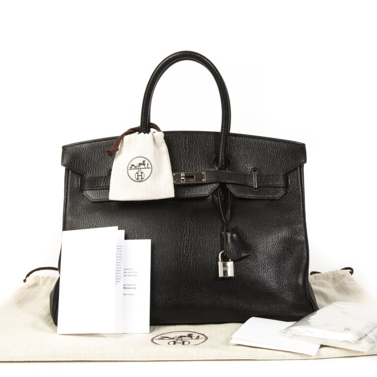 Hermès Birkin 35 Black Chèvre Mysore PHW ○ Labellov ○ Buy and Sell  Authentic Luxury