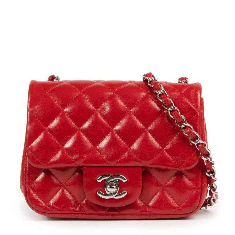 Chanel Red Classic Flap Bag Mini Labellov Buy and Sell Authentic Luxury