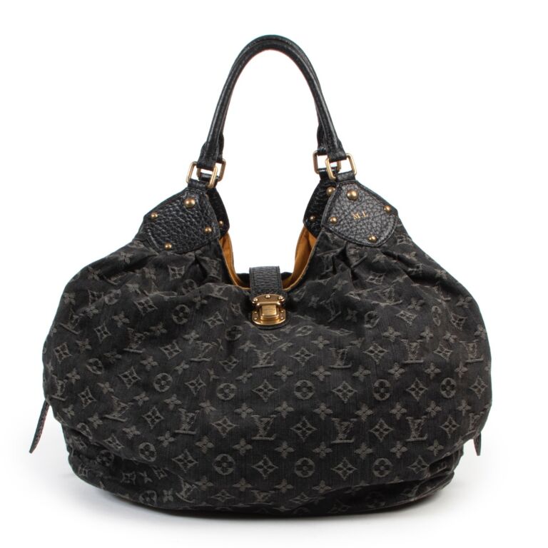Louis Vuitton Monogram Bag With Black Leather - 205 For Sale on