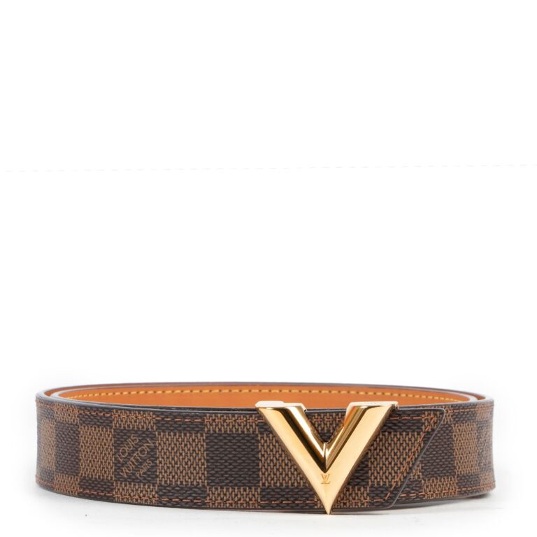 Louis Vuitton Initiales Reversible LV Belt with Damier Ebene Canvas Gold  Toned Hardware LV Women Belt - Clothingta