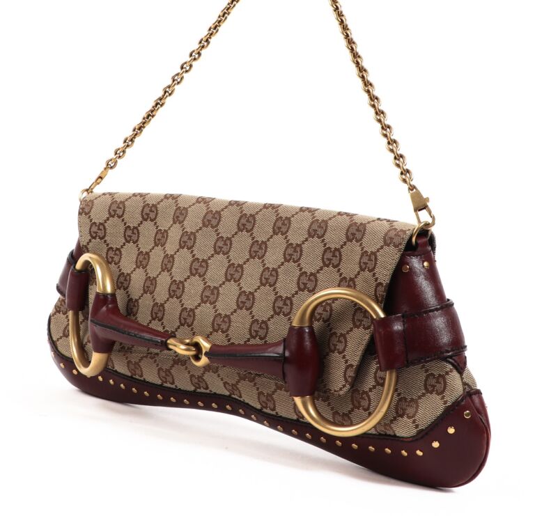 Gucci Tom Ford Horsebit GG Canvas Bag ○ Labellov ○ Buy and Sell