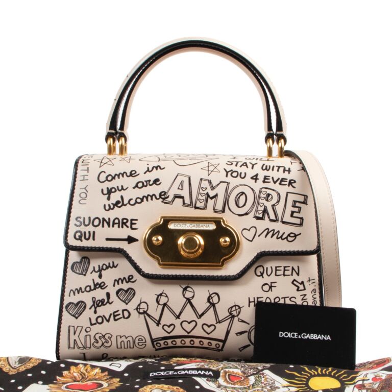 Dolce & Gabbana Cream Graffiti Print Welcome Shoulder Bag ○ Labellov ○ Buy  and Sell Authentic Luxury