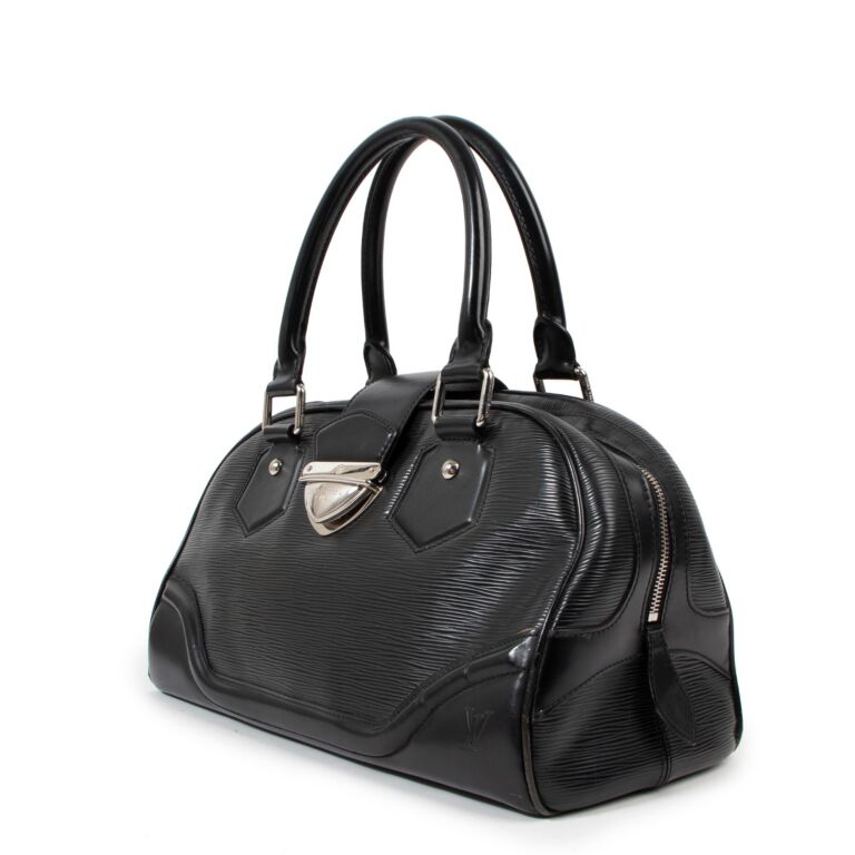 Louis Vuitton Black Epi Leather Montaigne Bowling Bag ○ Labellov
