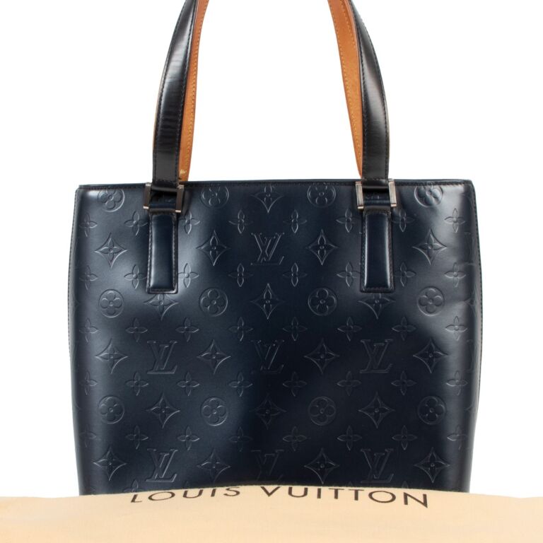 Blue Louis Vuitton Monogram Mat Stockton Tote Bag