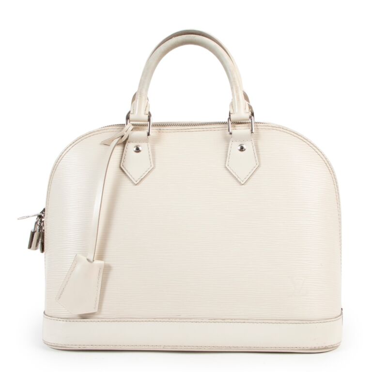 Louis Vuitton white Alma BB Top-Handle Bag