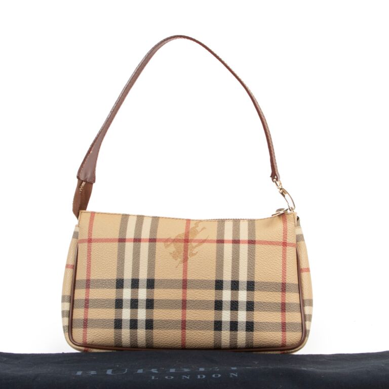 Burberry Check Leather Pochette ○ Labellov ○ Buy and Sell Authentic Luxury