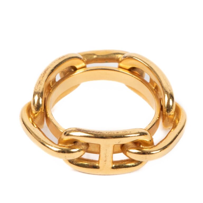 Hermes Chaine D'ancre Regate Scarf Ring 24K Yellow Gold -  UK