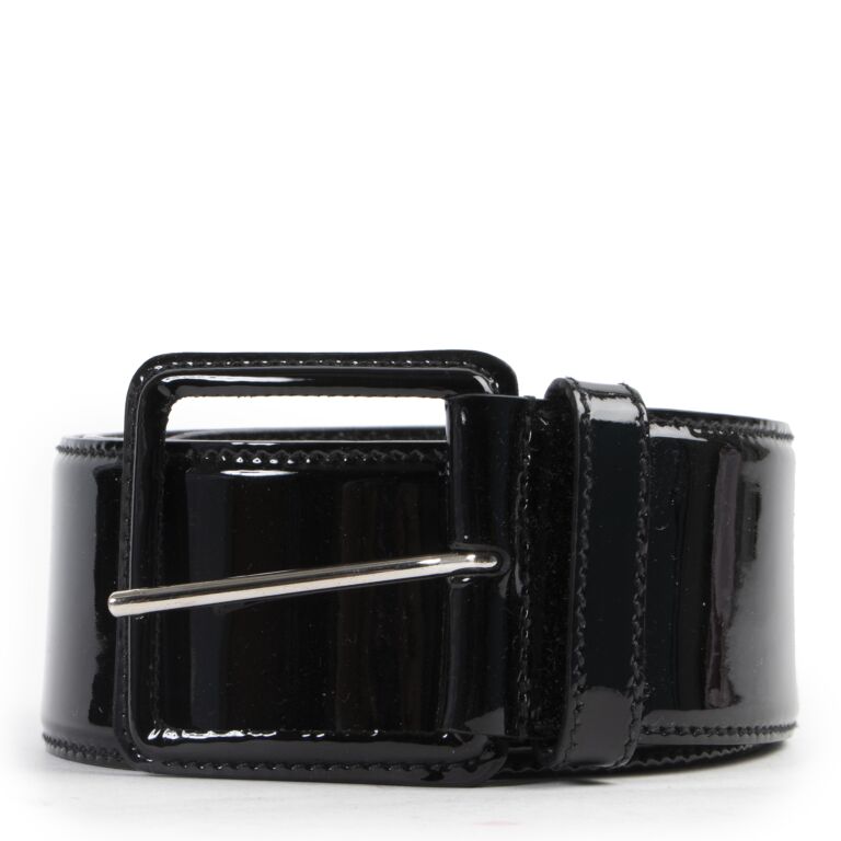 Patent leather belt Louis Vuitton Black size 85 cm in Patent leather -  37468132