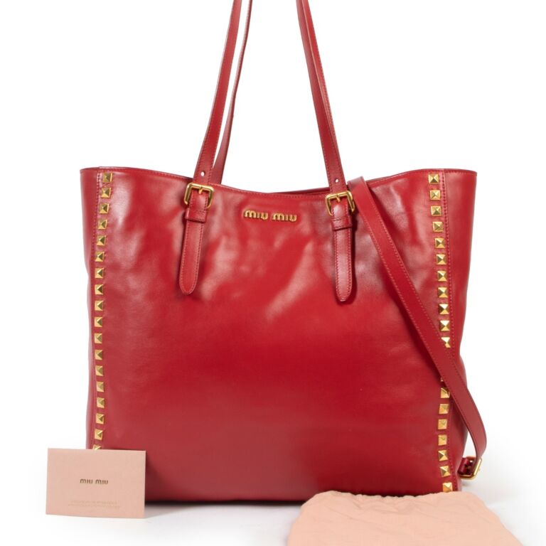 Bow bag leather handbag Miu Miu Red in Leather - 34994083