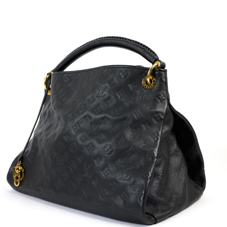Louis Vuitton Artsy MM Black Monogram Empreinte Leather Bag +