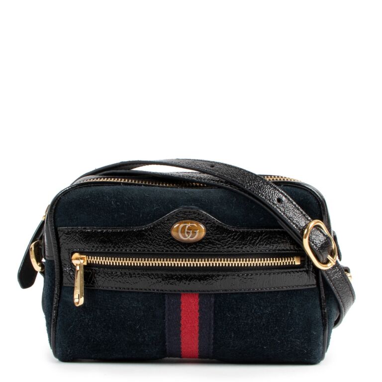 Gucci, Bags, Gucci Ophidia Suede Mini Bag Navy