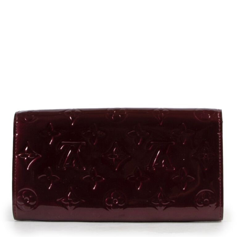 Sarah patent leather wallet Louis Vuitton Burgundy in Patent leather -  23987176