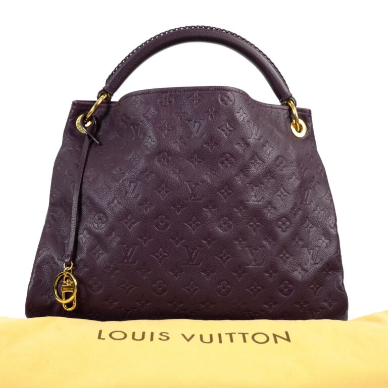 LOUIS VUITTON Monogram Empreinte Leather Artsy MM Neige Shoulder Bag