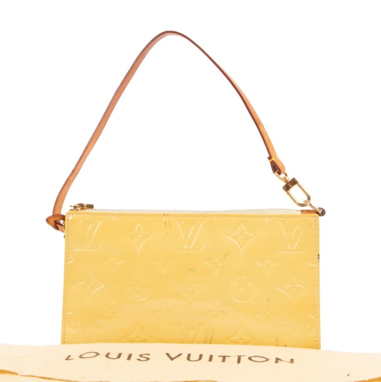 Louis+Vuitton+Lexington+Pouch+Yellow+Leather+Monogram+Vernis for