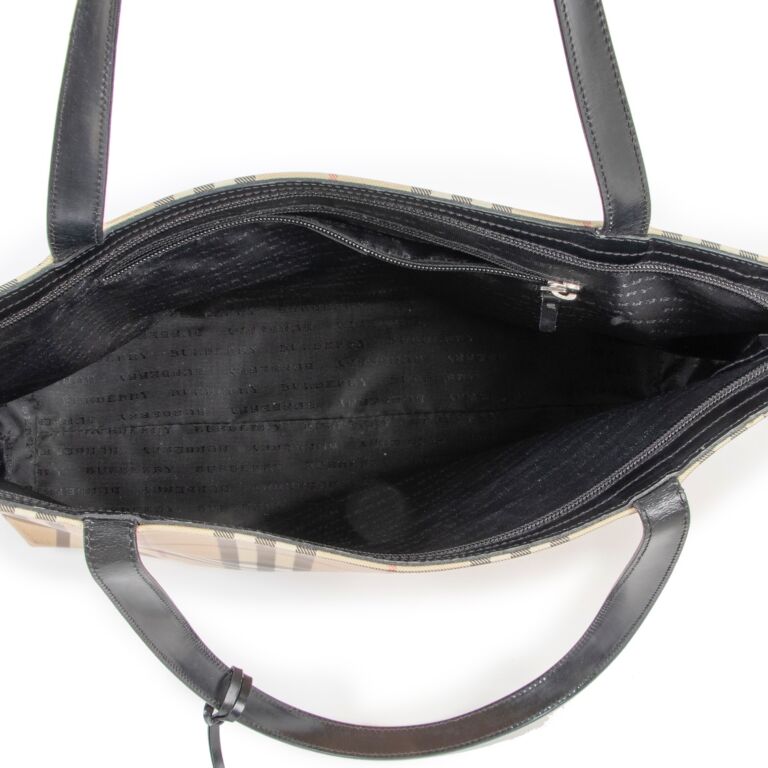 100% Authentic Burberry Purse Bridle House Check Lynher Tote in Black | eBay