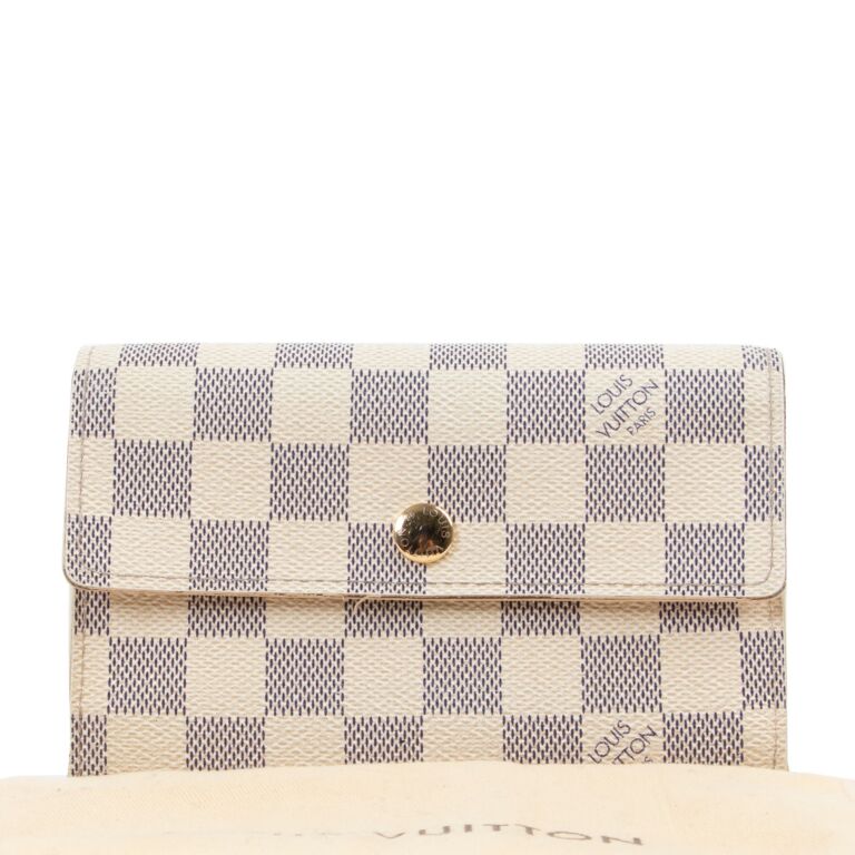 Louis Vuitton White Alexandra Damier Azur Leather Wallet