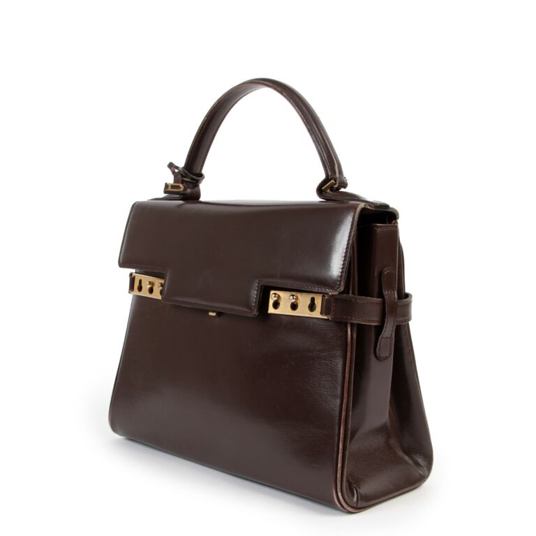 Delvaux Vintage handbag in smoothed brown leather. Tempê…