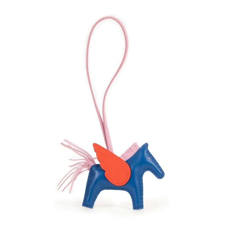 Hermès Rodeo Pegase Blue/Pink/Red Bag Charm ○ Labellov ○ Buy and