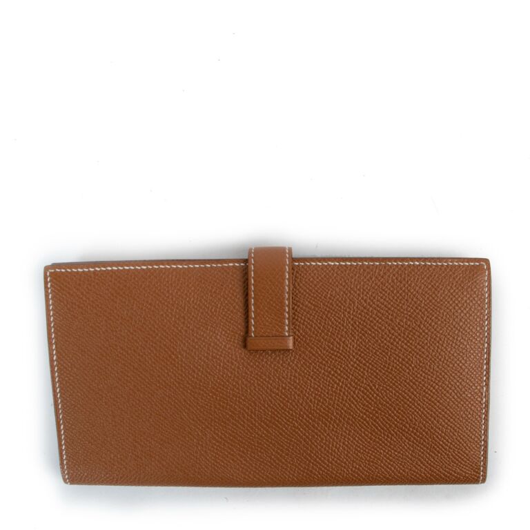 Replica Hermes Bearn Mini Wallet In Gold Epsom Leather