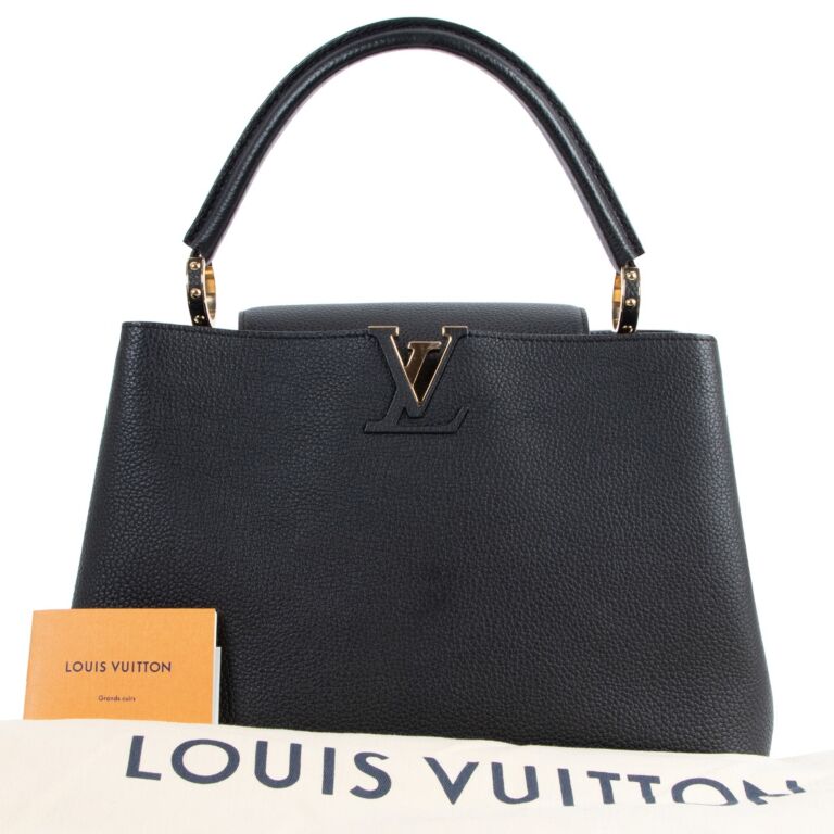 Louis Vuitton Taurillon Capucines Mini w/ Strap - Black Handle