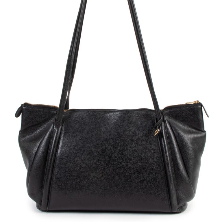 Delvaux Black Jumping Leather Shoulder Bag Labellov Buy and Sell ...