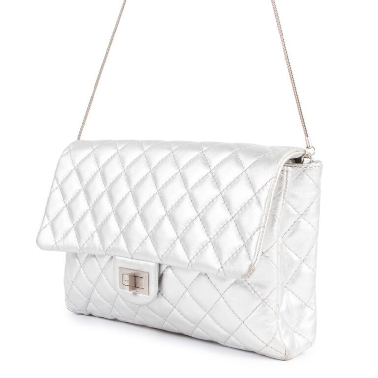 Chanel Metallic Silver Quilted Calfskin Reissue Clutch - Ann's Fabulous  Closeouts