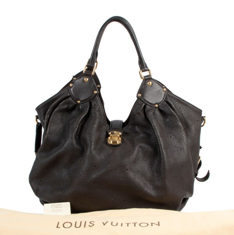 Louis Vuitton Mahina L Leather Hobo Bag Bronze - Allu USA