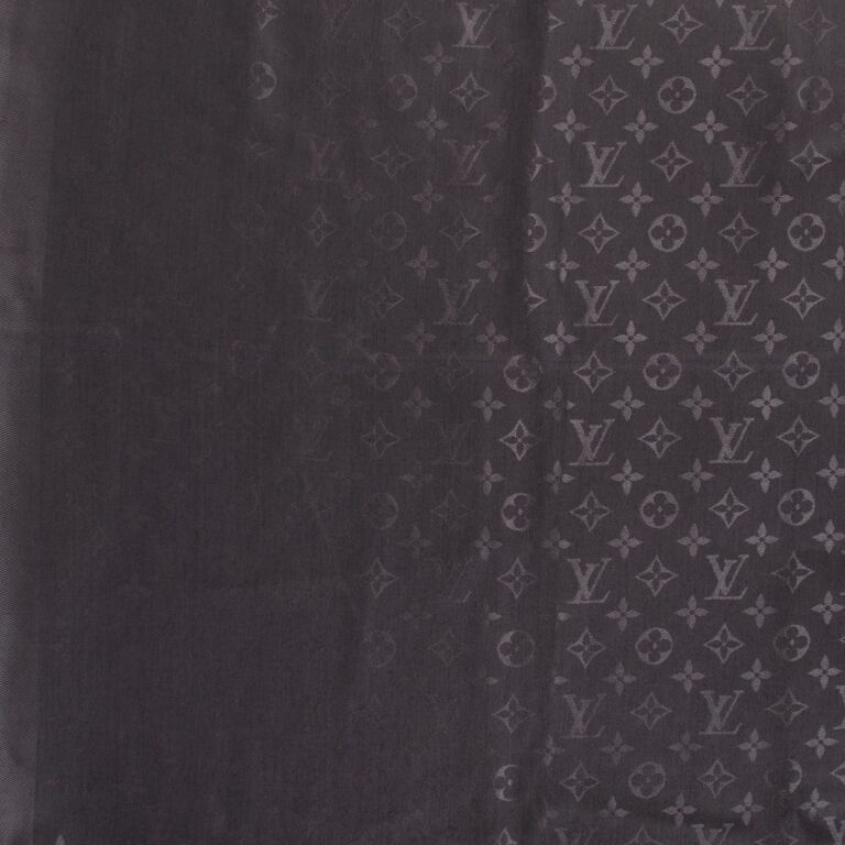 Louis Vuitton Grey Monogram Wool Scarf