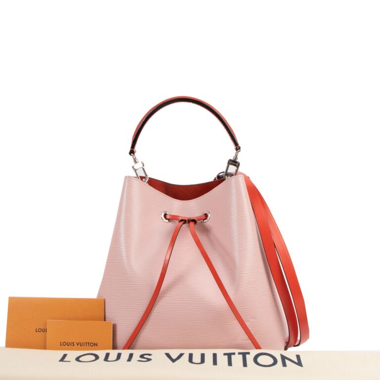 Authenticated used Louis Vuitton Louis Vuitton Dubourge NeoNoe 2009 Autumn/Winter Collection Monogram Leather Handbag Studs Drawstring AR3009 Red