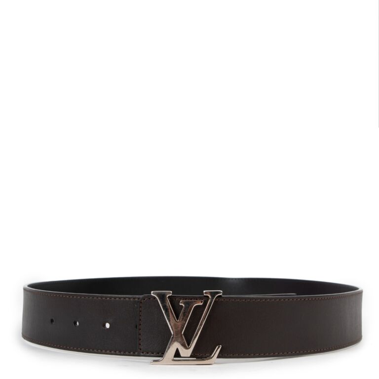 Louis Vuitton - Authenticated Initiales Belt - Leather Black Plain For Woman, Never Worn