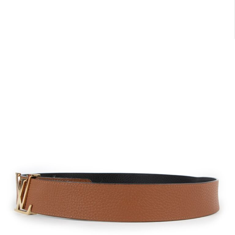 Louis Vuitton Belt Initiales Reversible 40MM Black in Taurillon leather  with Gold-tone - US