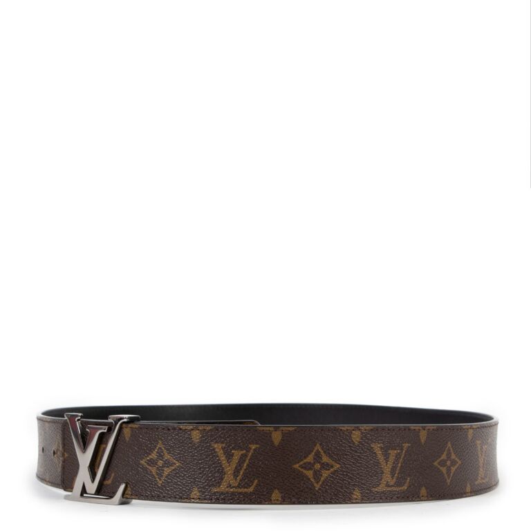 Louis Vuitton Black and White Monogram Belt - Size 80 ○ Labellov