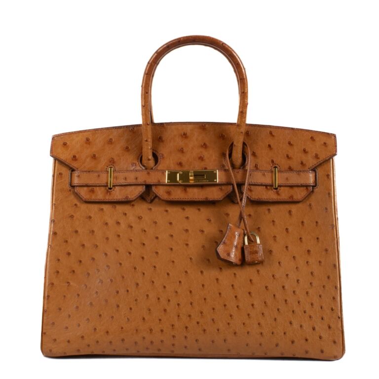 Hermès Birkin 35 Gold Ostrich Labellov Buy and Sell Authentic Luxury