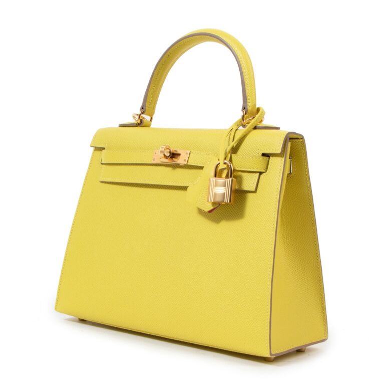 Hermes, Bags, Hermes Kelly Classique To Go In Lime And Gold Hardware
