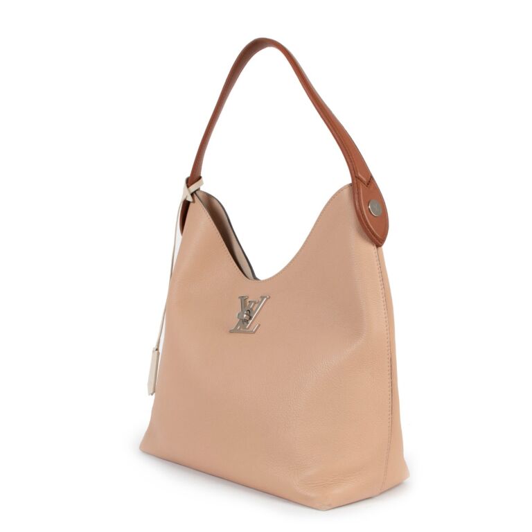 Louis Vuitton - Authenticated Lockme Handbag - Leather Beige Plain For Woman, Very Good condition