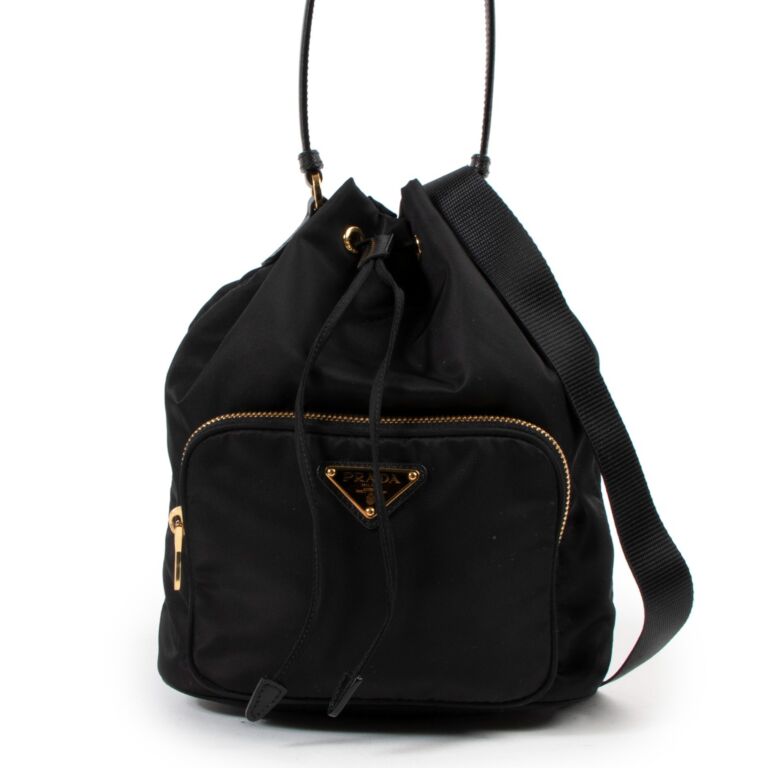 Prada - Duet Black Nylon Bucket Bag