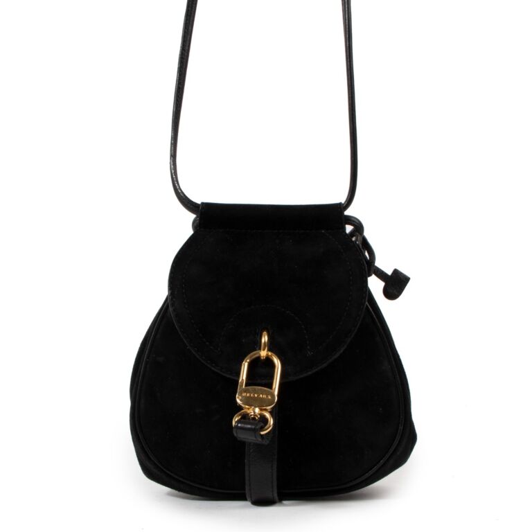 Delvaux Black Suede Mini Cerceau Bag Labellov Buy and Sell Authentic Luxury