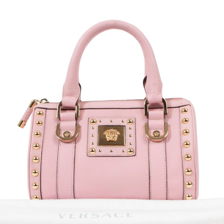 Versace Pink Leather Mini Boston Bag ○ Labellov ○ Buy and Sell