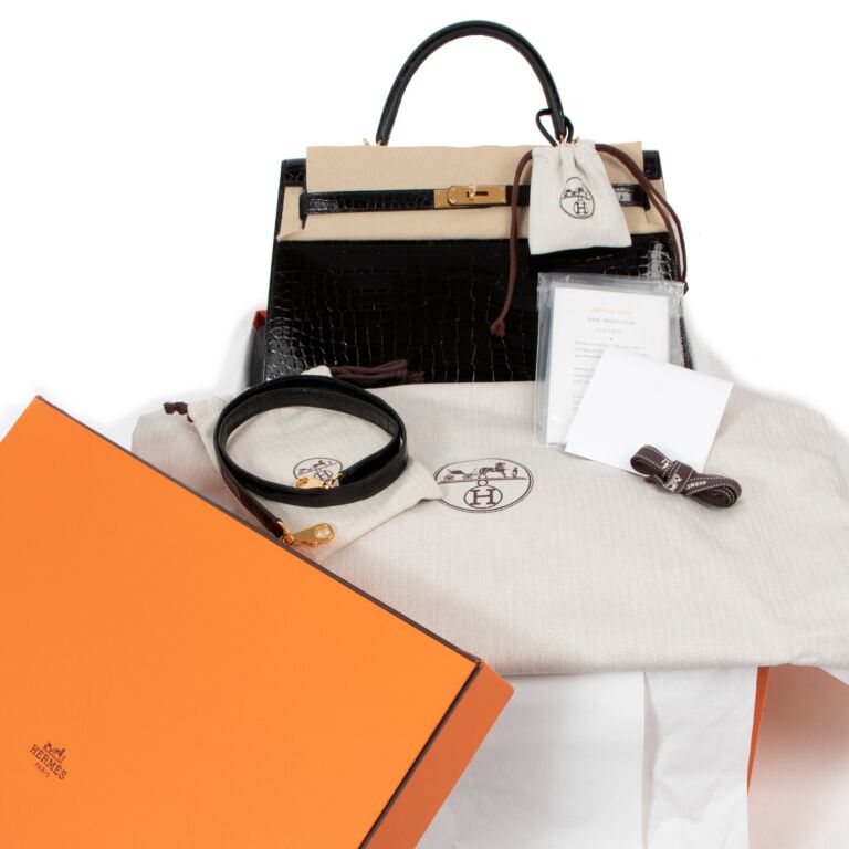 Rare vintage Hermès Kelly 35 in Porosus Crocodile, Luxury, Bags & Wallets  on Carousell