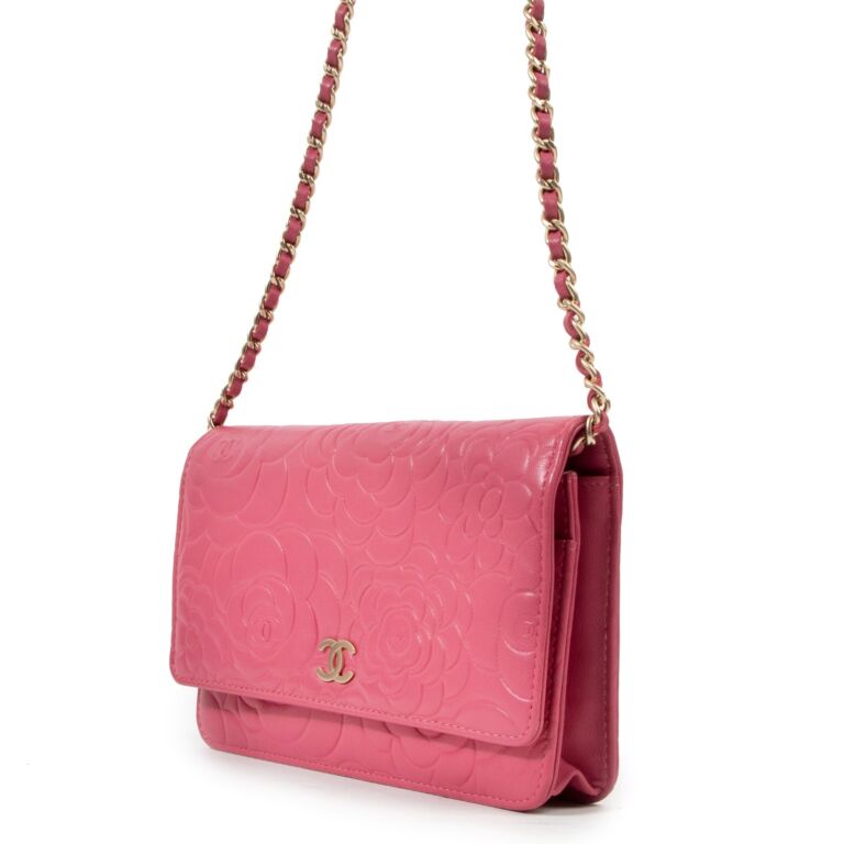 Chanel Pink Camelia Embossed Coin Purse – Mine & Yours