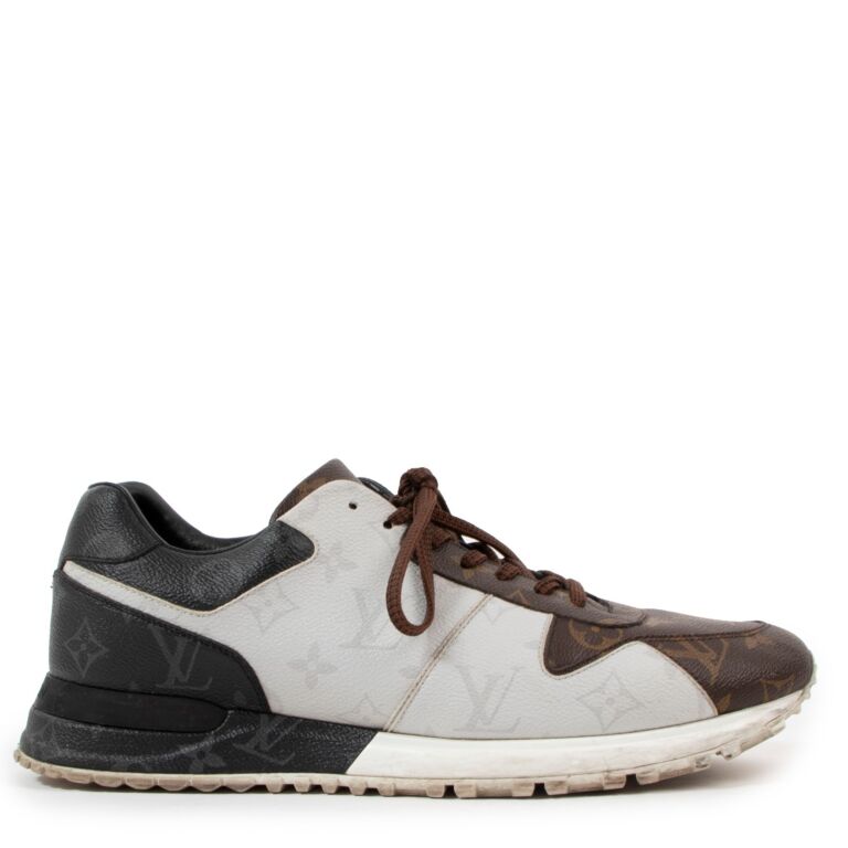 Louis Vuitton Rare Women's Size 35 White x Brown Monogram Run Away Sneaker 1012L