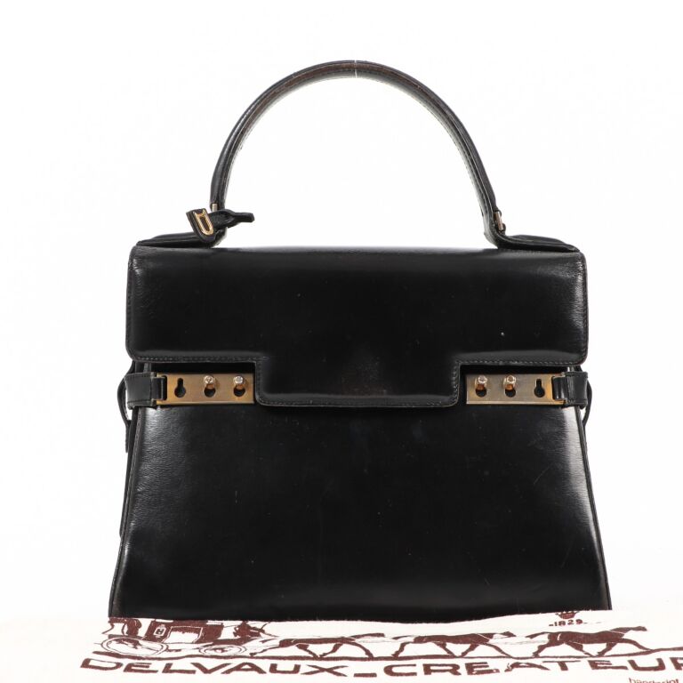 Delvaux Tempete MM Bag in Black Souple Box Calf Leather