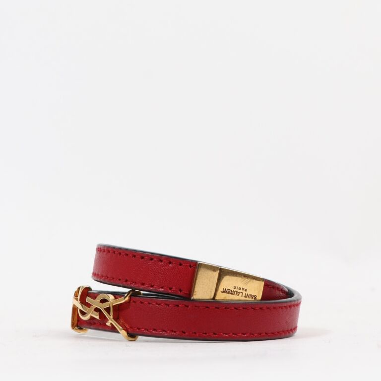 Opyum Leather Bracelet in Red - Saint Laurent