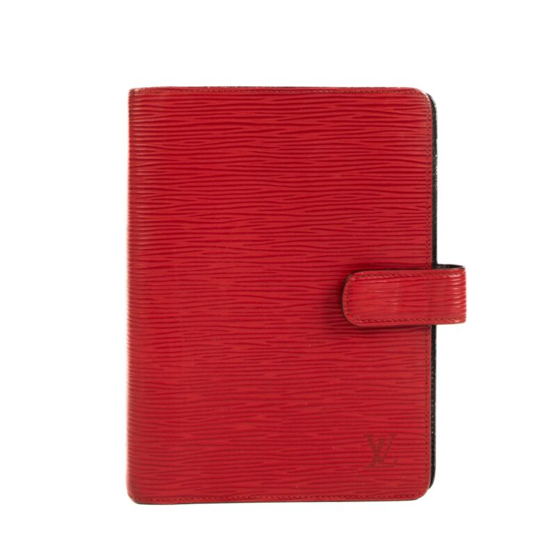 Vintage Louis Vuitton Red Epi Medium Ring Agenda Cover