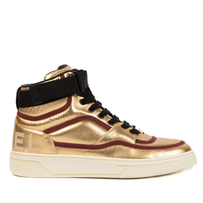 Chanel Gold High-Top Sneakers - size 38 ○ Labellov ○ Buy and Sell Authentic  Luxury